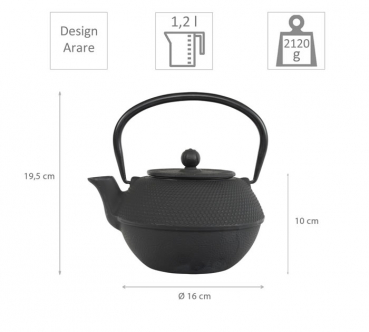 teeblume cast iron teapot Arare, 1,2 litre, with strainer, different colours
