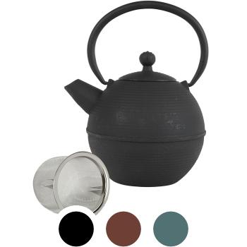teeblume gusseiserne Teekanne Haikou  0,8 Liter, mit Sieb, verschiedene Farben
