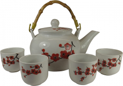 Tea set, Cherry blossom, Porcelain, Cup: 81ml,Teapot: 840 ml
