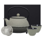 Preview: teeblume cast iron teapot set, Arare, 0,9 litre, with strainer, coaster and 2 mugs in a gift box- different colours