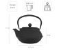 Preview: teeblume cast iron teapot Arare, 0,9 litre, with strainer, different colours