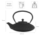 Preview: teeblume cast iron teapot Kambin 0,8 litre, with strainer, different colours