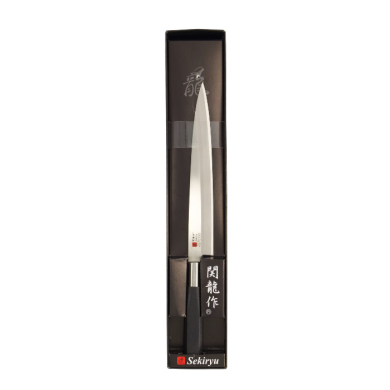 Sekiryu Sashimi Knife (fillet knife), Kitchenware, 21 cm, with black ABS handle, Item No.: 18290