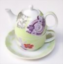 Teeset 4 one, Porzellan, Cup: 200 ml,Teekanne: 250 ml