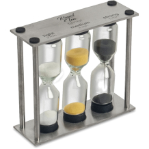 Tea clock with stainless steel holder, 3 sand clocks for 3, 4 and 5 minutes