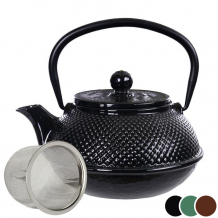 teeblume Cast Iron Teapot Arare, 0.8 ltr., double enameled, with strainer, different colours